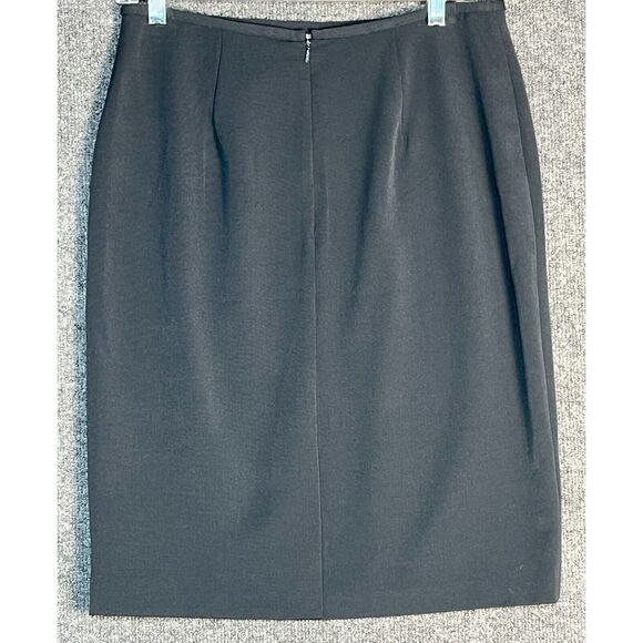 Slates Essentials Mini Pencil Skirt High Waisted Back Slit Stretch Black Women 6 - Picture 5 of 12